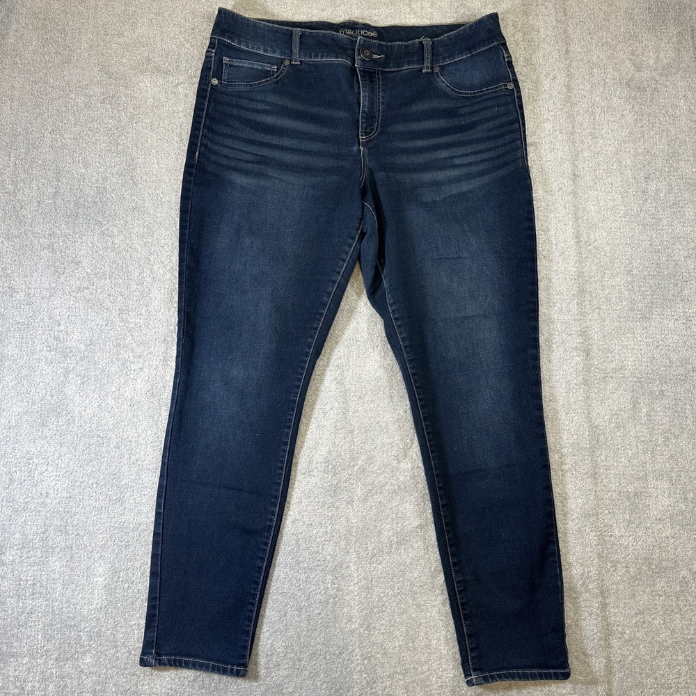 Maurices Plus Size Women's Dark Wash Blue Jeans Size 18 Stretch Skinny